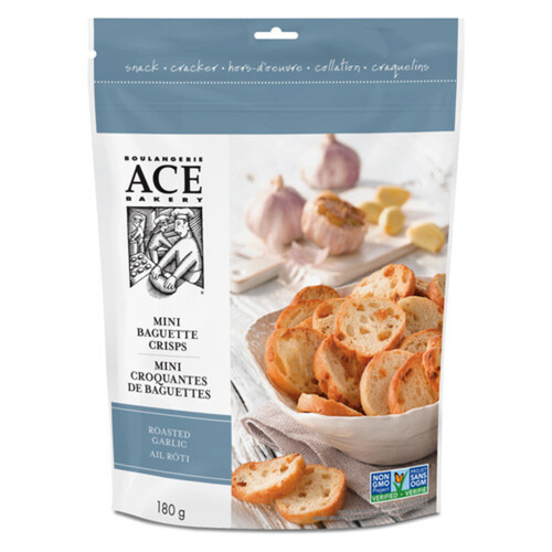Ace Bakery Mini Baguette Crisps Roasted Garlic 180 g