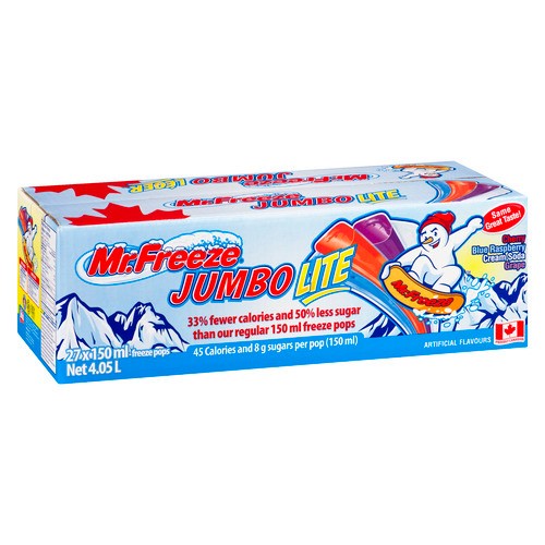 Mr. Freeze Jumbo Lite 27 Freeze Pops x 150 ml (4.05 L)