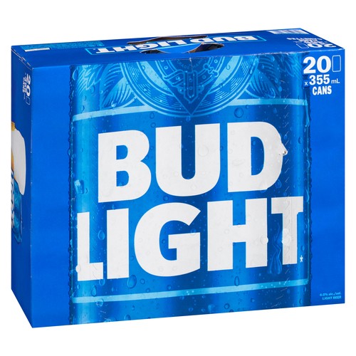 Bud Light Beer 4% Alcohol 20 x 355 ml (cans)