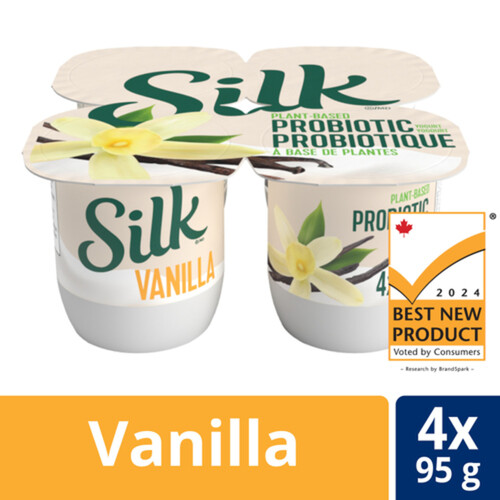 Silk Probiotic Yogurt Vanilla 4 x 95 g