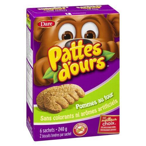 Dare Bear Paws Peanut-Free Cookies Baked Apple 240 g