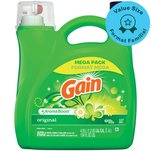 Gain Liquid Laundry Detergent Regular 107 Loads Value Size 4.55 L