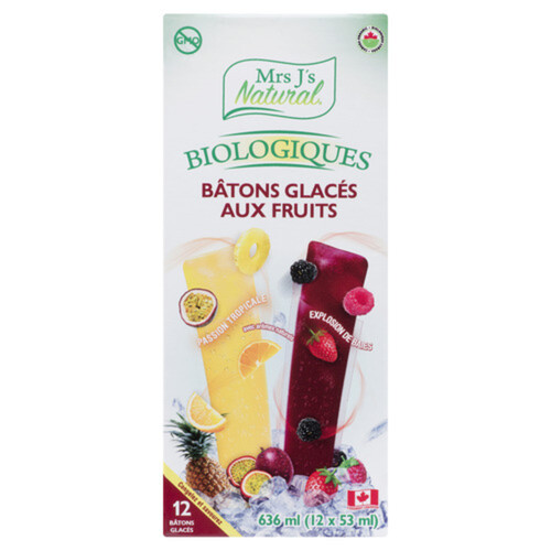 Mrs J's Natural Organic Freeze Pops Tropical 636 ml