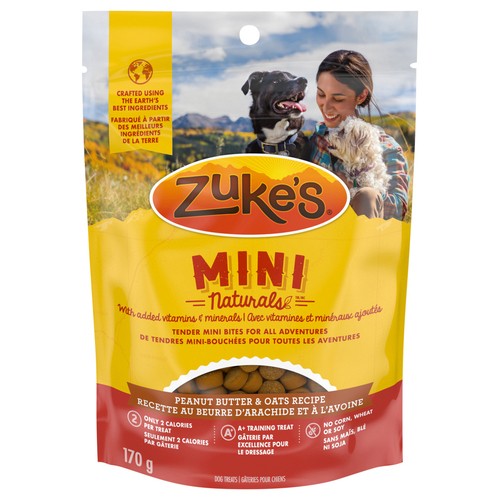 Zuke's Mini Naturals Dog Treats Tender Bites Peanut Butter & Oats Recipe 170 g