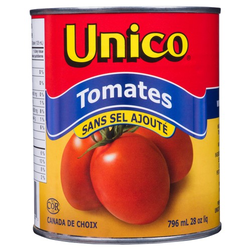 Unico No Salt Added Plum Tomatoes 796 ml