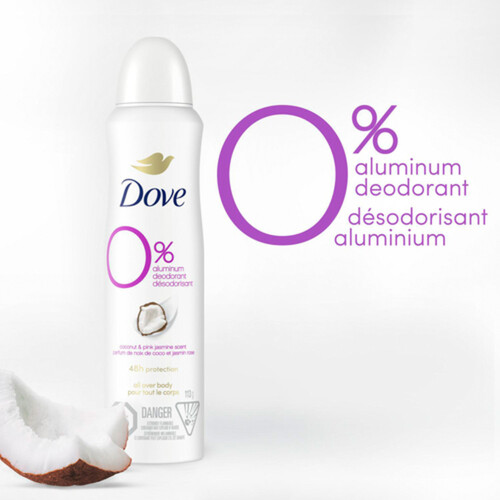 Dove 0% Aluminum Free Whole Body Deodorant Spray With 1/4 Moisturizers 113 g