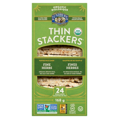 Lundberg Family Farms Organic, Gluten-Free Thin Stackers Fine Herbs 167 g