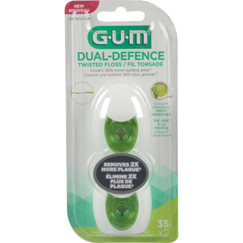 G-U-M Twisted Floss Dual-Defence Mint Green Tea 2 EA
