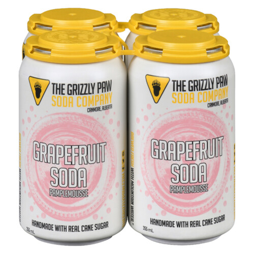 Grizzly Paw Soft Drink Soda Grapefruit 4 x 355 ml (cans)