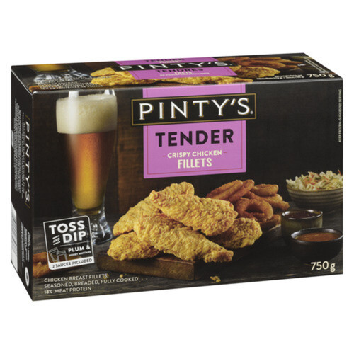 Pinty's Breast Fillets Plum Seasoned Breaded Fully Cooked Chicken 750 g (frozen)