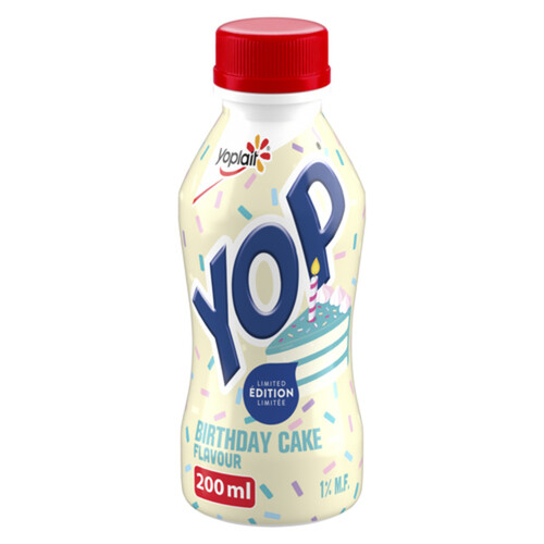 Yoplait Yop 1% Drinkable Yogurt Limited Edition Birthday Cake 200 ml