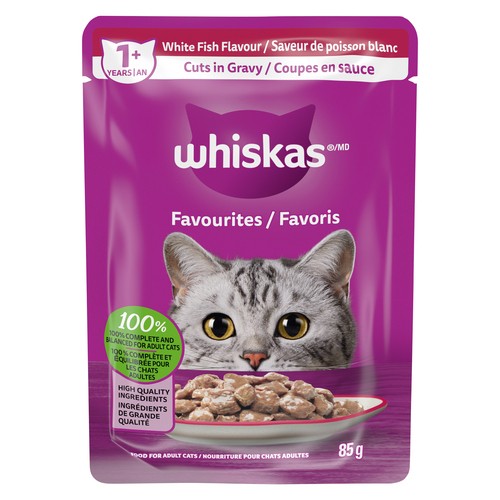 Whiskas Favourites Wet Cat Food Pouch White Fish 85 g
