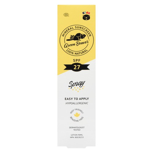 Green Beaver Kids Organic Sunscreen Spray SPF 27 90 ml
