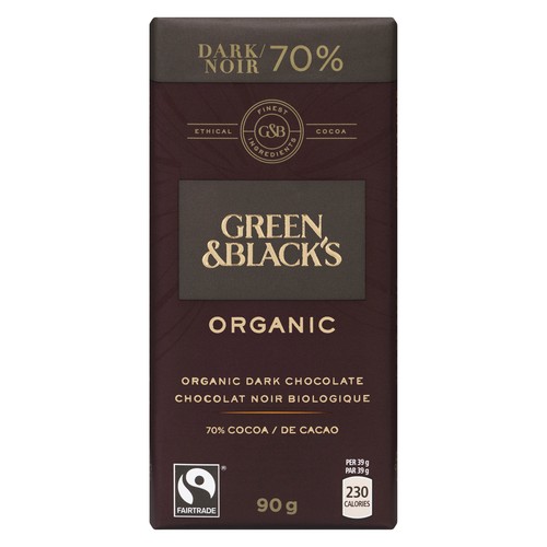 Green & Black's Organic Dark Chocolate Bar 70% Cocoa 90 g
