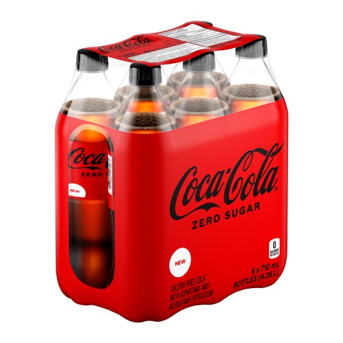 Coca-Cola Zero Sugar Soda 6 x 710 ml (bottles)