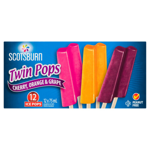 Scotsburn Twin Ice Pops Assorted 12 x 75 ml