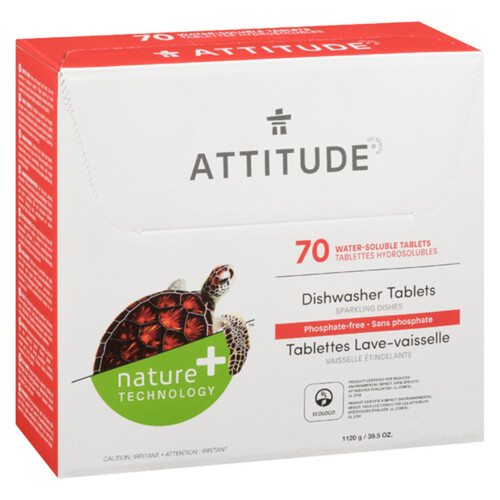 Attitude Nature+ Dishwasher Tablets Sparkling Dishes 70 EA