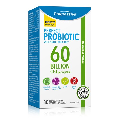 Progressive Vegan Probiotic Perfect 60 Billion Vegetable Capsules 30 Count