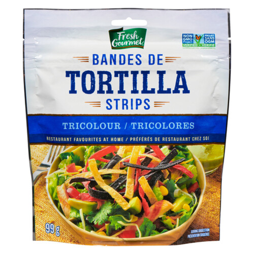 Fresh Gourmet Tortilla Strips Salad Topping Tri-Coloured 99 g