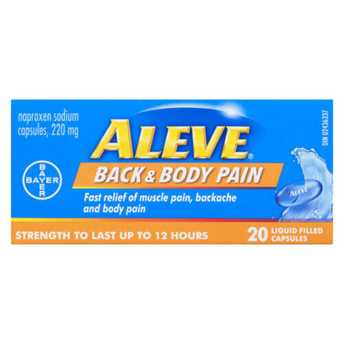 Aleve Pain Relief Back And Body Capsules 20 EA