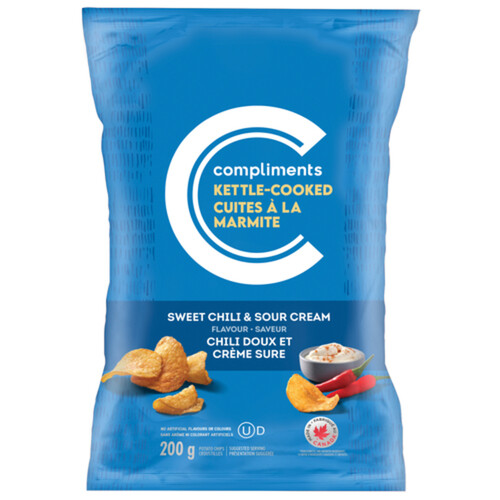 Compliments Potato Chips Kettle Cooked Sweet Chilli & Sour Cream 200 g