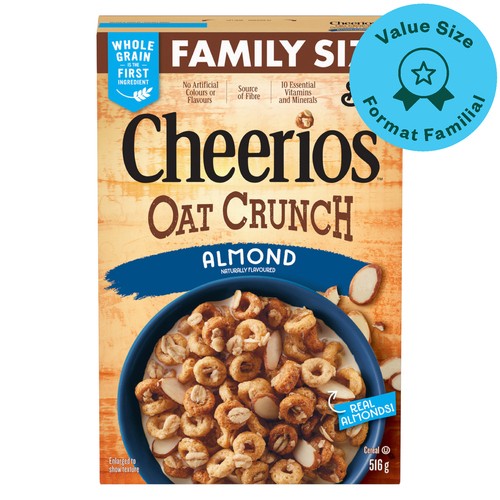 Cheerios Cereal Oat Crunch Almond Family Size 516 g