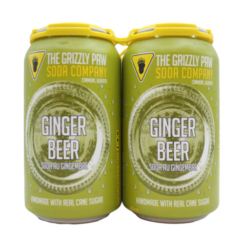 The Grizzly Paw Soda Company Ginger Beer 4 x 341 ml (cans)