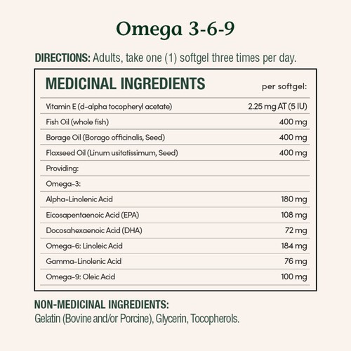Nature's Bounty Omega 3-6-9 Fish Flax & Borage 1200 mg 200 Count