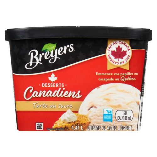 Breyers Canadian Desserts Sugar Pie Light Ice Cream Locally Inspired 1.41 L