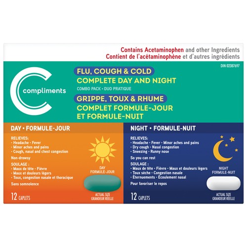 Compliments Day And Night Flu Cough & Cold 24 Count