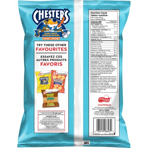 Chester's Cheese Flavoured Snack Corn Twists 140 g
