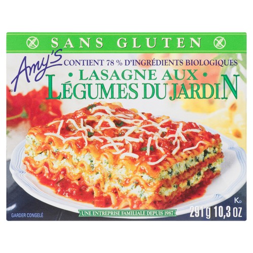 Amy's Gluten-Free Lasagna Garden Vegetable 291 g (frozen)