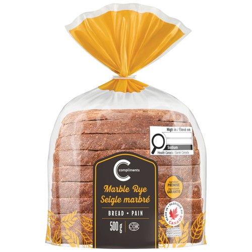 Compliments Bread Sliced Marble Rye 500 g