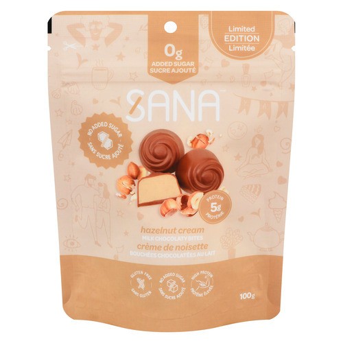 Sana Milk Chocolaty Bites Hazelnut Cream 100 g