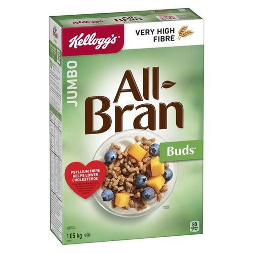 Kellogg's Cereal All Bran Buds Very High Source Of Fiber Value Size 1.05 kg