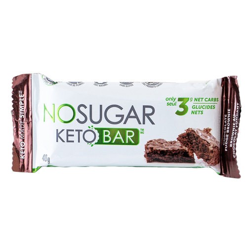 No Sugar Company Vegan Keto Bar Chocolate Fudge Brownie 40 g
