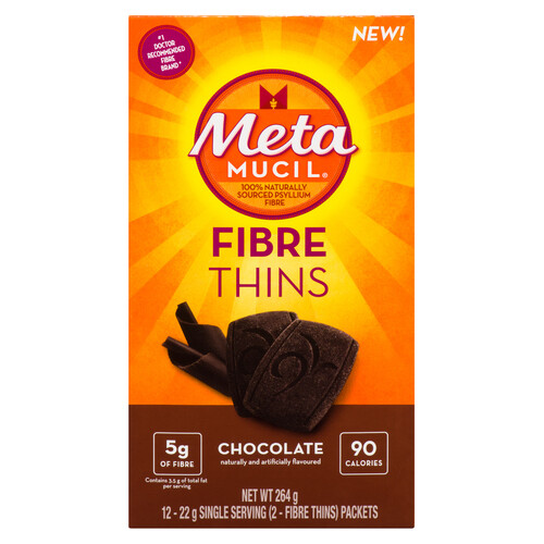 Metamucil Fibre Supplement Chocolate Wafer 12 EA