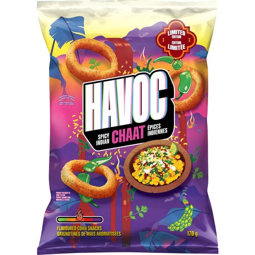 Havoc Corn Snacks Spicy Indian Chaat Flavoured 170 g