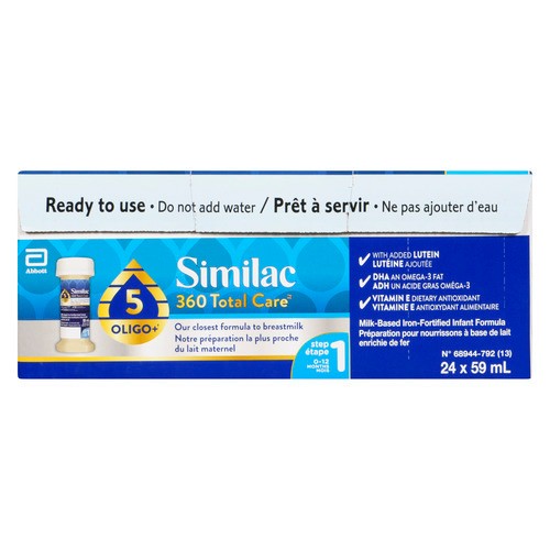 Similac 360 Total Care Milk-Based Iron-Fortified Infant Formula Step 1 24 x 59 ml