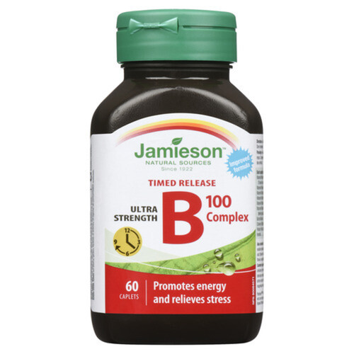 Jamieson Timed Release Vitamin B 100 Complex Ultra Strength Caplets 60 Count