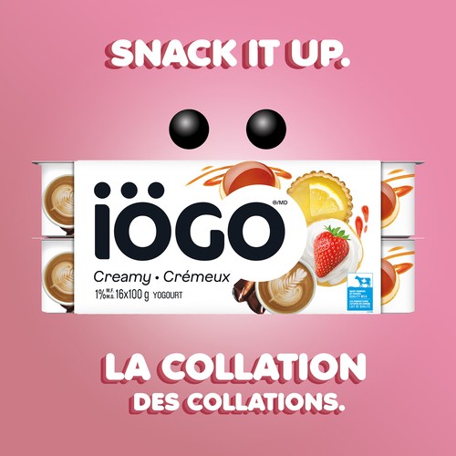 iÖGO 1% Yogurt Cups Creamy Assorted Dessert 16 x 100 g