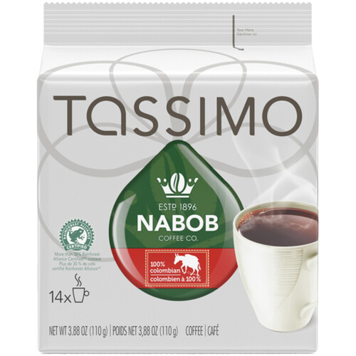 Tassimo Nabob Coffee Pods 100% Colombian 14 T-Discs 110 g
