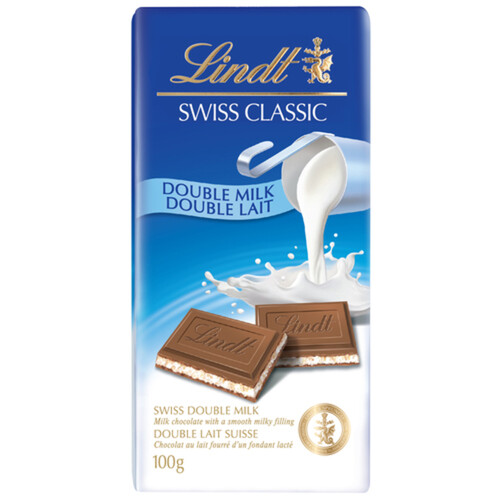 Lindt Swiss Classic Chocolate Bar Double Milk 100 g