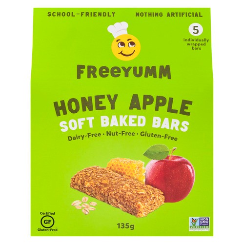 FreeYumm Soft Baked Bars Honey Apple 135 g