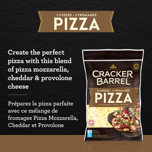 Cracker Barrel Shredded Cheese 3 Cheese Pizza 320 g
