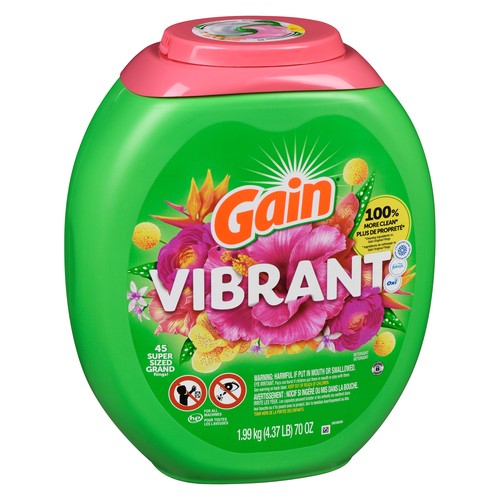 Gain Laundry Detergent Pods Vibrant Aroma Boost 45 Count 1.99 kg