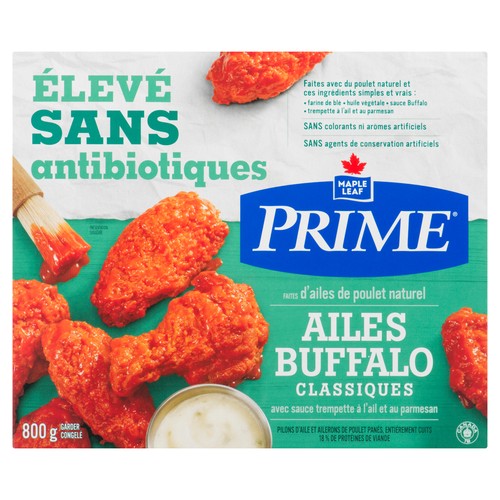 Maple Leaf Prime Frozen Buffalo Chicken Wings Raised Without Antibiotics 800 g