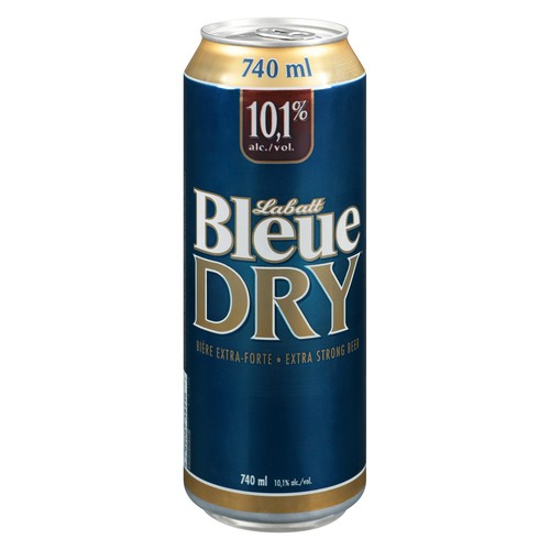 Labatt Blue Dry Extra Strong Beer 10.1% Alcohol 740 ml (can)