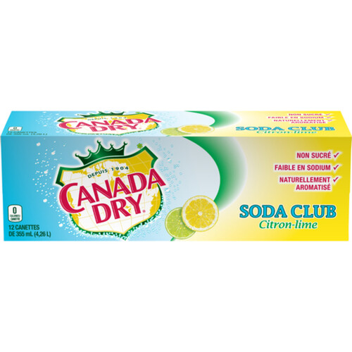 Canada Dry Club Soda Lemon-Lime 12 x 355 ml (cans)