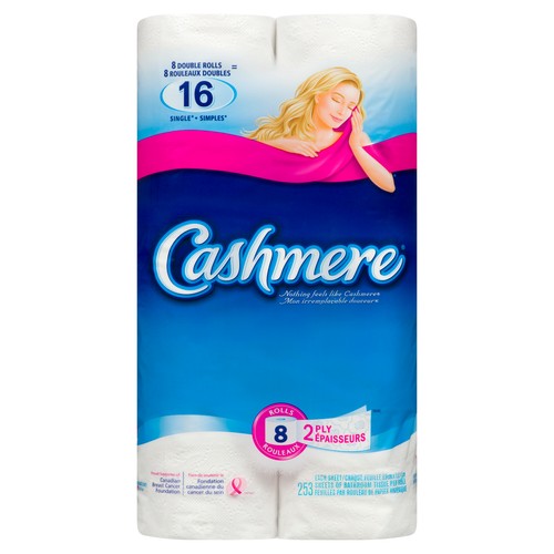 Cashmere Toilet Paper 2 Ply 8 Double Rolls x 253 Sheets